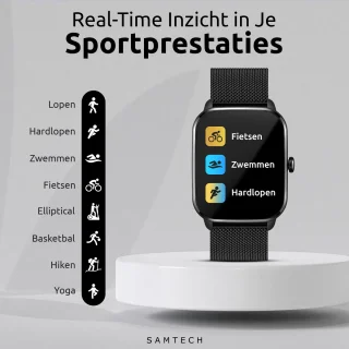 SAMTECH Smartwatch Ultra Thin Pro Serie 5 Zwart