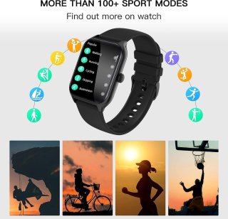 SAMTECH Smartwatch Ultra Thin Pro Zwart