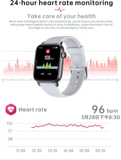 SAMTECH Smartwatch Zwart Wit - Unisex Horloge