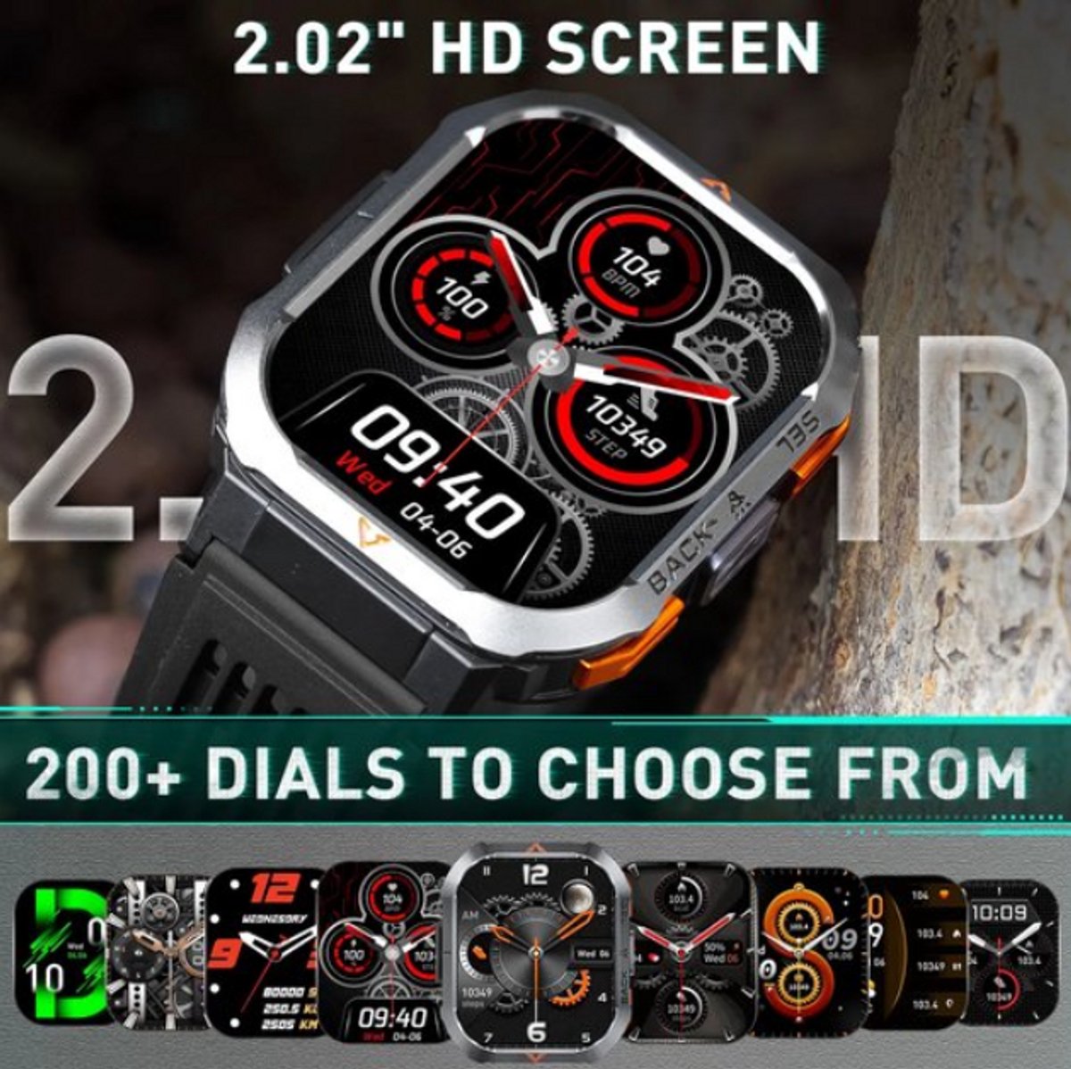 Slimme Horloge Mannen 2,02 inch Sporthorloge 2025