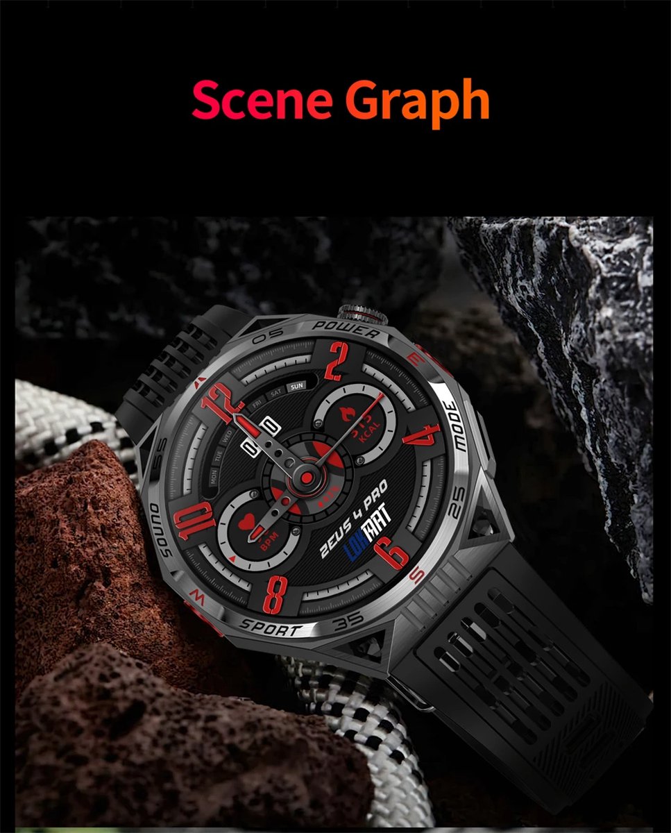 Smartwatch 1,85 Inch HD GPS Outdoor voor Mannen