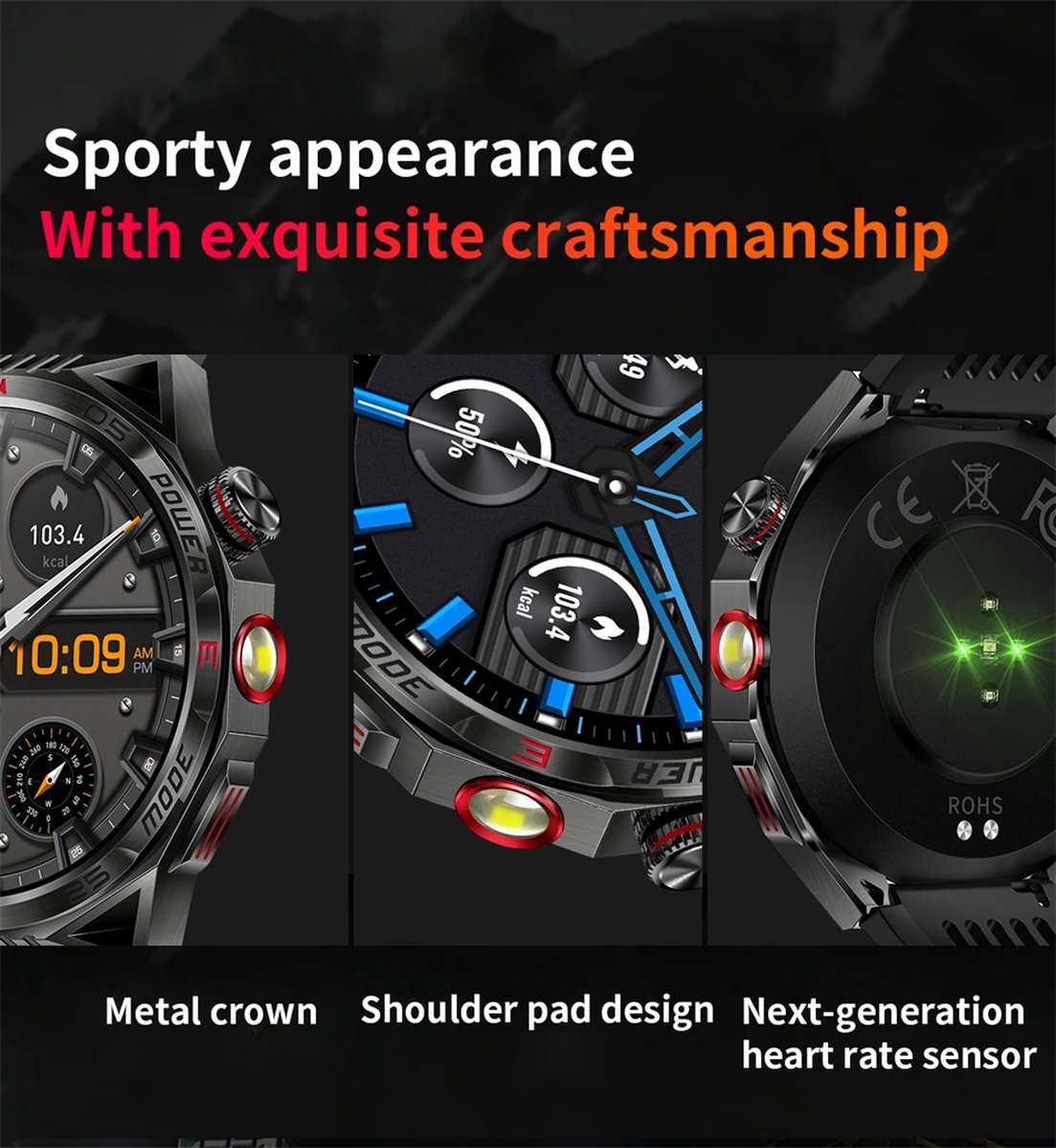 Smartwatch 1,85 Inch HD GPS Outdoor voor Mannen
