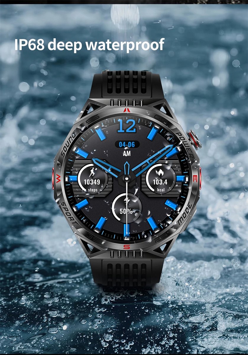 Smartwatch 1,85 Inch HD GPS Outdoor voor Mannen