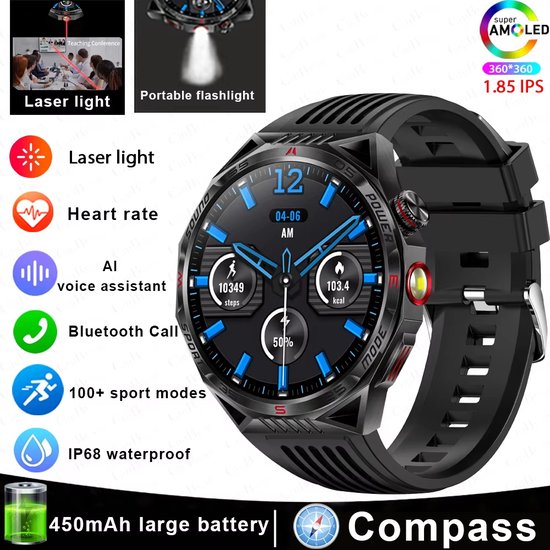 Smartwatch 1,85 Inch HD GPS Outdoor voor Mannen