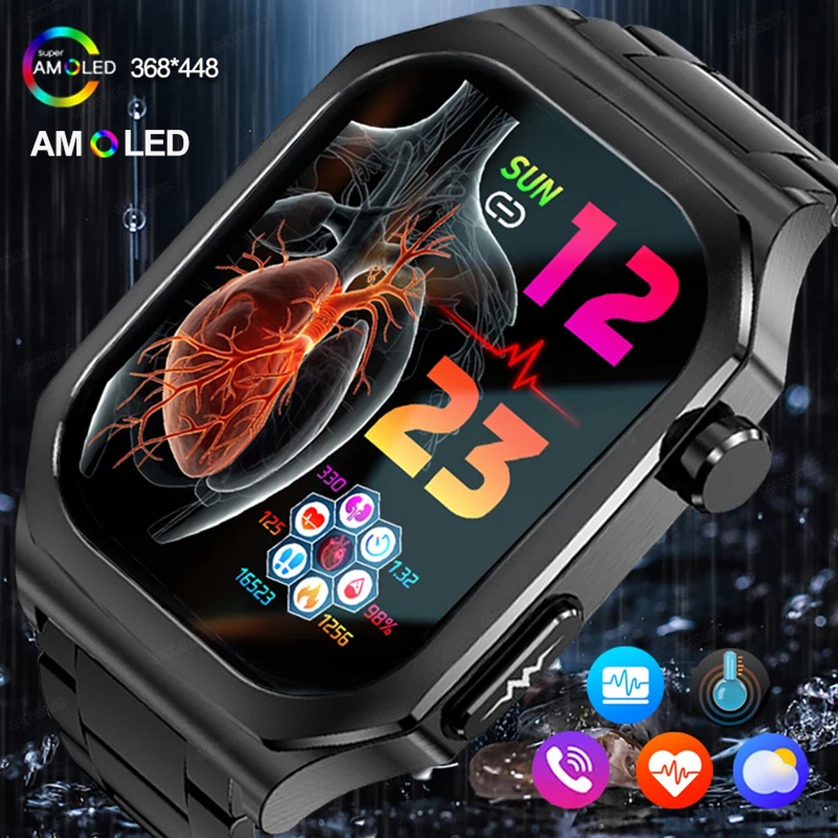 Smartwatch AMOLED 2024 Bluetooth Sporthorloge voor Mannen