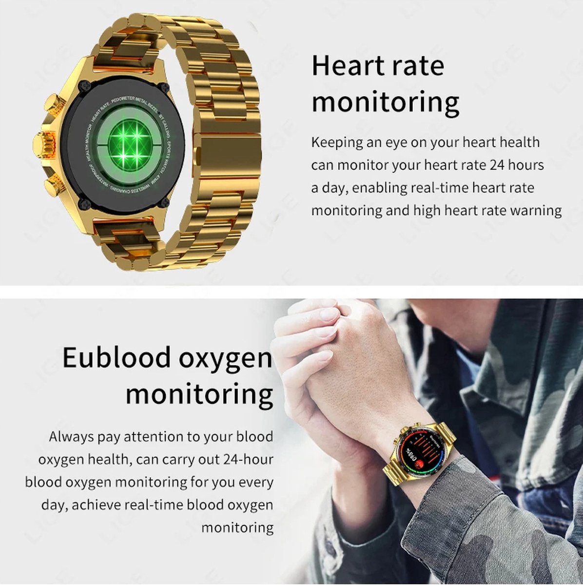 Smartwatch Bluetooth voor Android, Samsung en iPhone