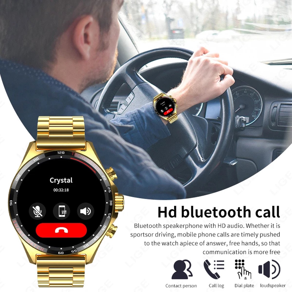 Smartwatch Bluetooth voor Android, Samsung en iPhone
