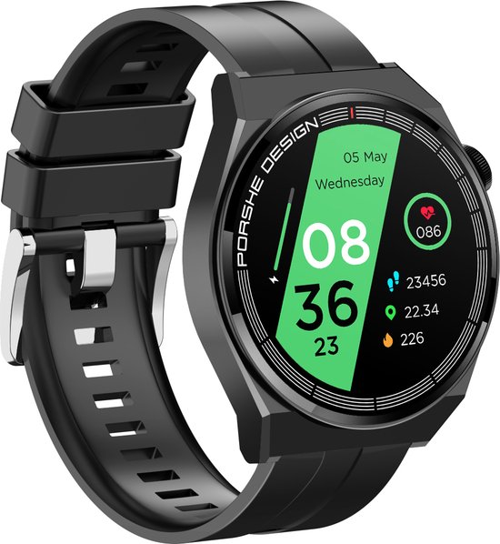 Smartwatch HD Touchscreen Zwart voor Android en iOS