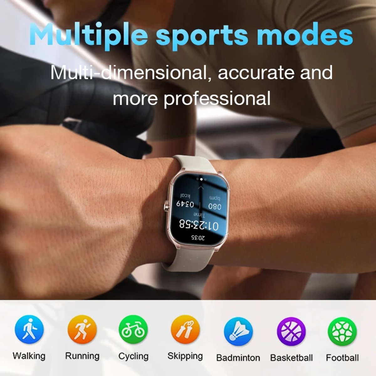 Smartwatch Heren AMOLED 2.01'' – Bluetooth Sporthorloge IP68