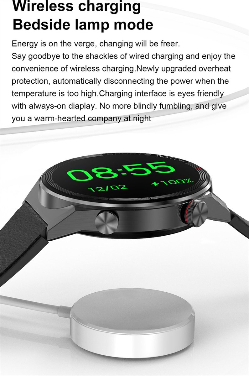 Smartwatch Heren Grijs GPS Bluetooth Samsung Android AI Technology