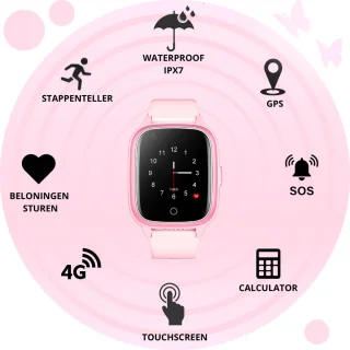 Smartwatch Kids GPS 4G Meisje Waterdicht SOS