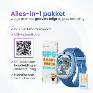 Smartwatch Kind 4G GPS Horloge Inclusief Simkaart