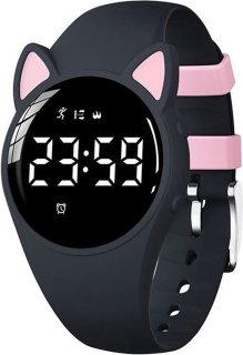 Smartwatch Kinderen Kat Zwart Roze