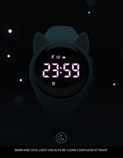 Smartwatch Kinderen Kat Zwart Roze