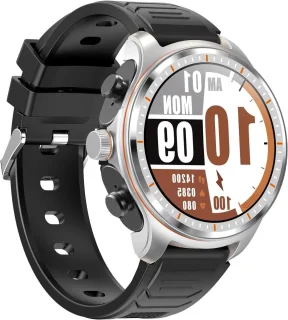 Smartwatch met Draadloze Oordopjes 1,53” Ronde Fitness Tracker Zilver