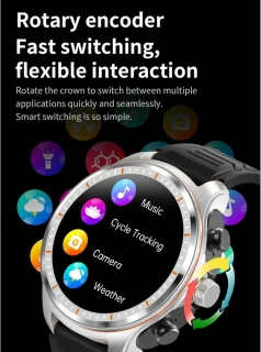 Smartwatch met Draadloze Oordopjes 1,53” Ronde Fitness Tracker Zilver