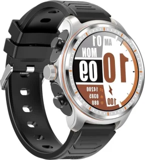 Smartwatch met Draadloze Oordopjes 1,53” Ronde Fitness Tracker Zilver