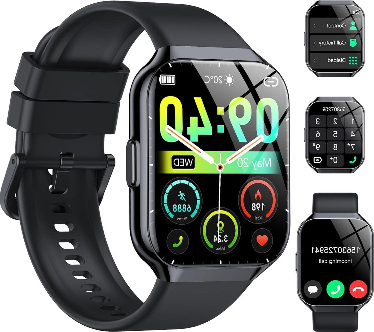 Smartwatch Sporthorloge Dames Heren 1.96 Inch IP68