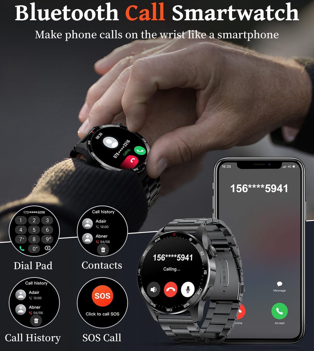 Smartwatch Sporthorloge Fitness Hartslagmeter