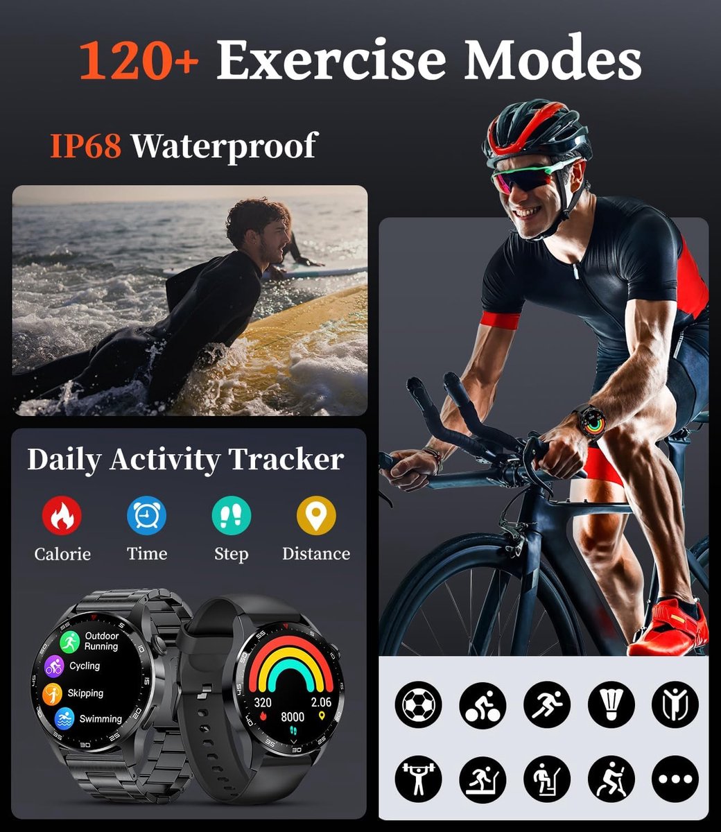 Smartwatch Sporthorloge Fitness Hartslagmeter