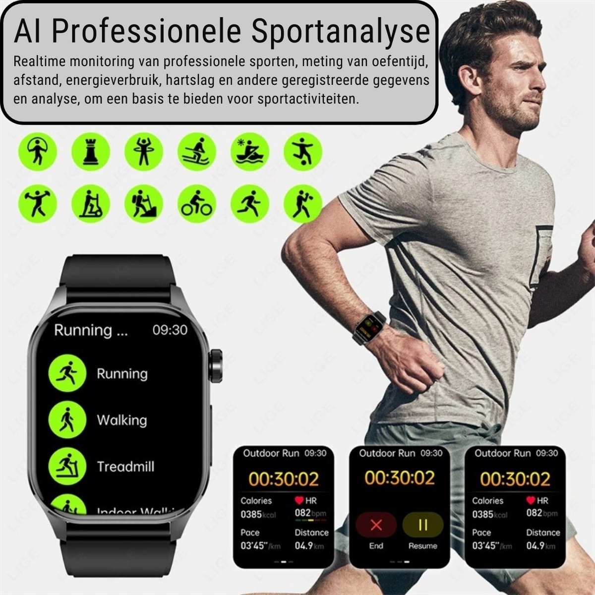 Wat vinden we goed aan de Smartwatch Sporthorloge Zwart