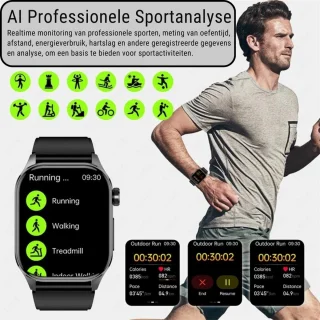 Smartwatch Sporthorloge Zwart