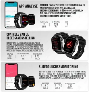 Smartwatch Sporthorloge Zwart