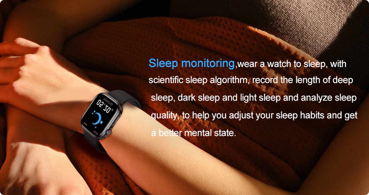 Smartwatch Unisex Sport Zwart TPU Bandjes Bluetooth 5.2