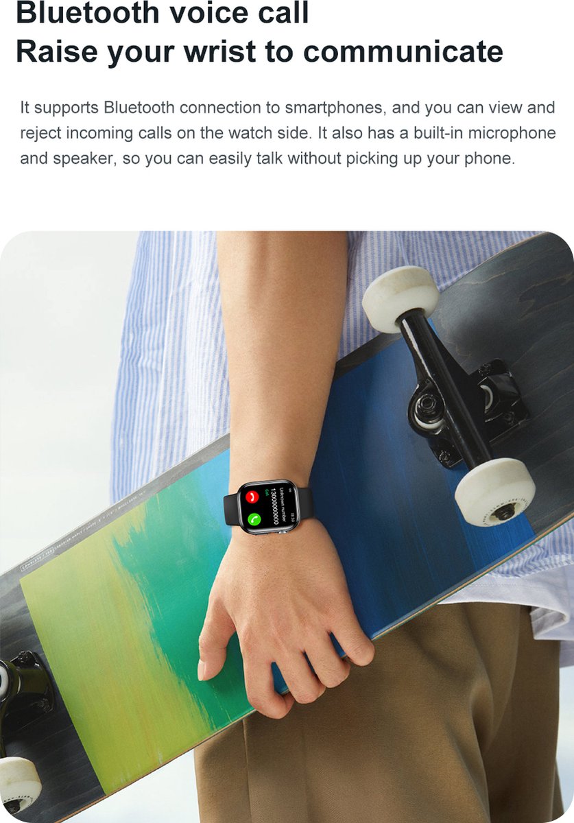 Smartwatch Unisex Sport Zwart TPU Bandjes Bluetooth 5.2