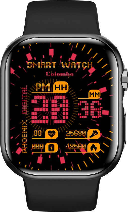 Smartwatch Unisex Sport Zwart TPU Bandjes Bluetooth 5.2