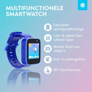 Soundlogic Kinder Smartwatch Blauw met Camera en Touchscreen
