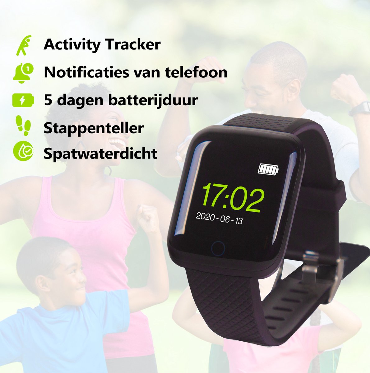 Soundlogic Smartwatch Android Bluetooth Zwart