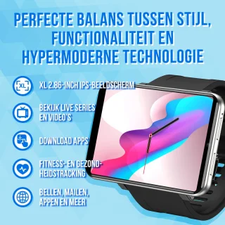 Soundlogic XL Smartwatch 16GB Zilver voor Dames & Heren