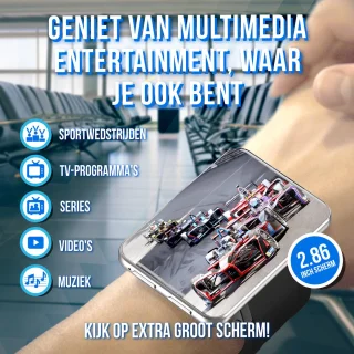 Soundlogic XL Smartwatch 16GB Zilver voor Dames & Heren