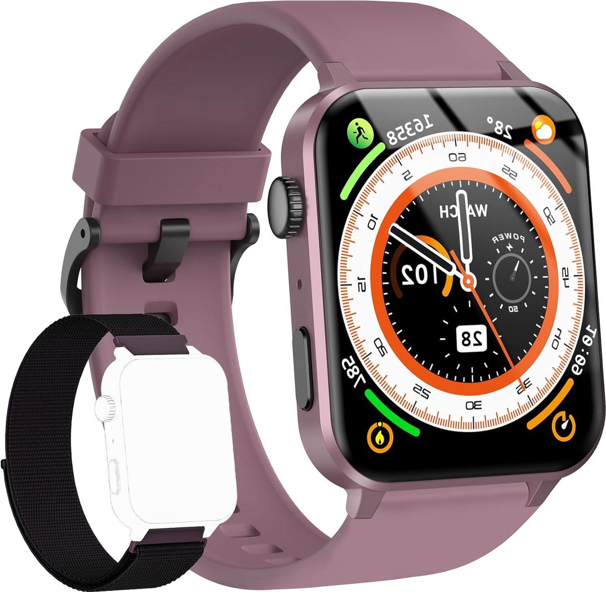 De Sporthorloge Bluetooth Smartwatch 1.85 inch voor heren en dames in één oogopslag