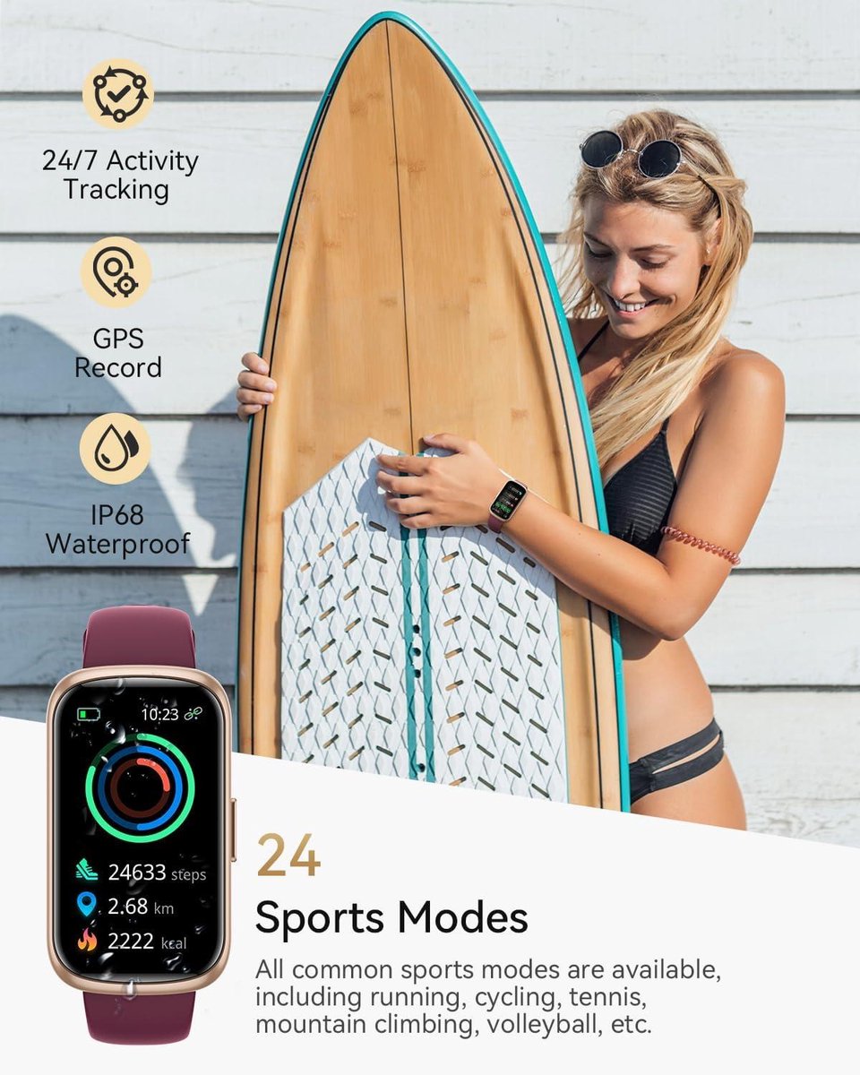 Sporthorloge Dames Smartwatch 1.47 inch Fitnesshorloge IP68 Waterdicht