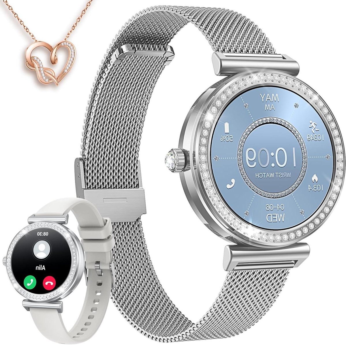 De Sporthorloge Dames Sport 1.27 Inch HD Touchscreen Rond in één oogopslag