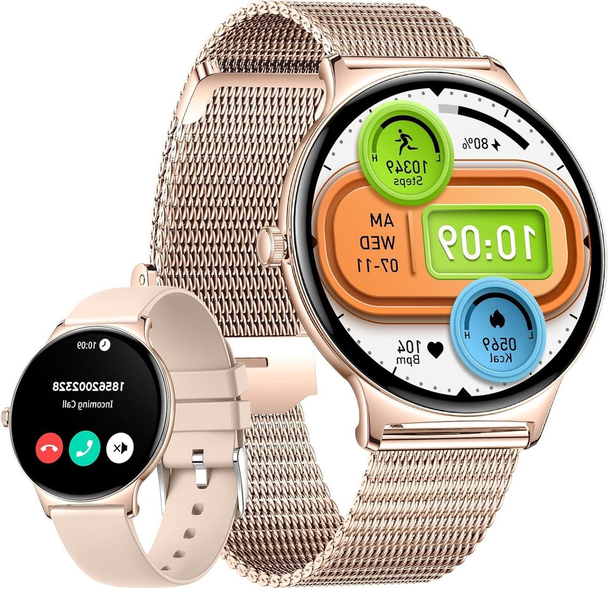 De Sporthorloge Dames Vrouwen 1.43 Inch AMOLED Bluetooth IP68 in één oogopslag