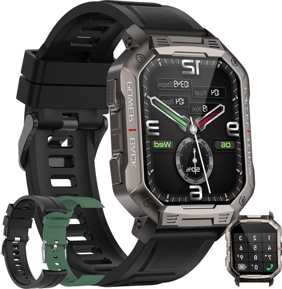 Sporthorloge Heren 1.83" Touchscreen Zwart - Android/iOS