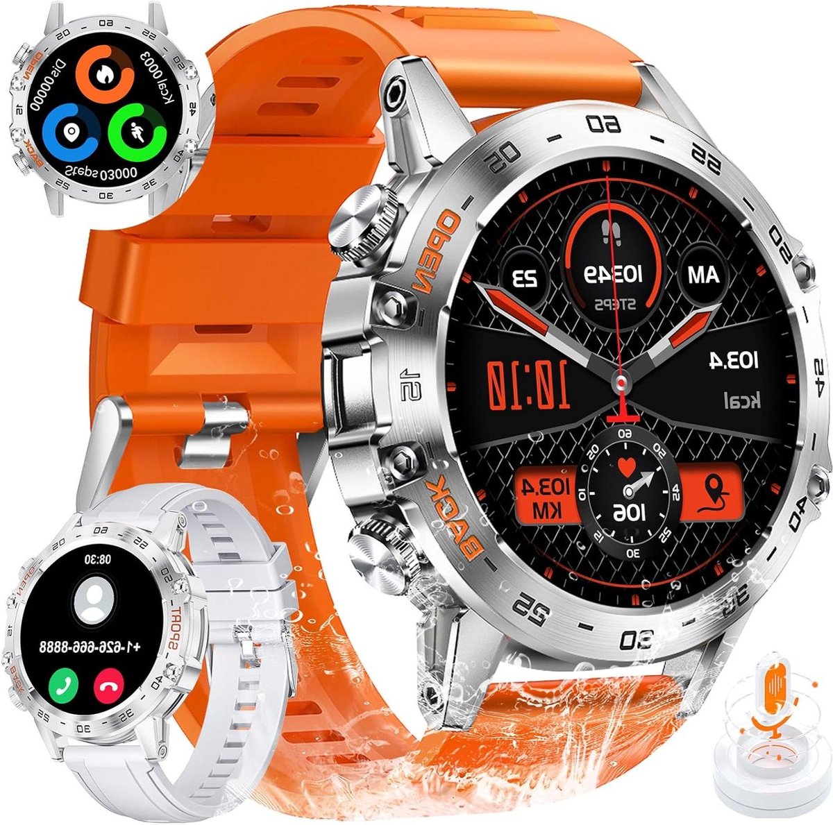 Sporthorloge Heren Militair Bluetooth 139 Inch Touchscreen Activiteitstracker