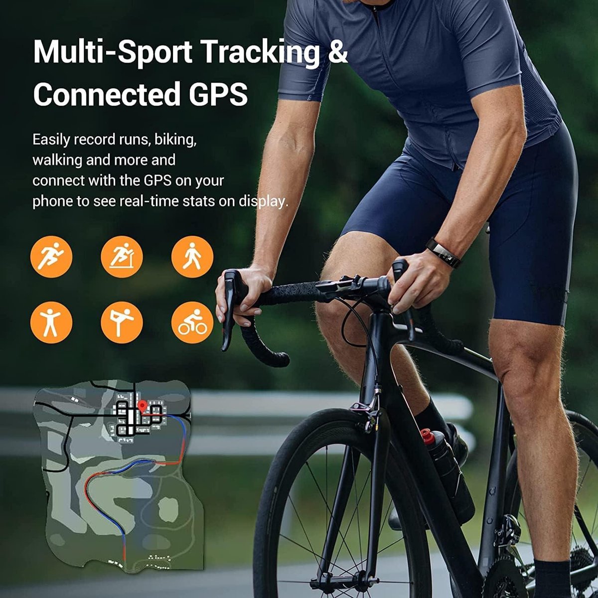 Sporthorloge Smartwatch Activiteitstracker Fitnesstracker Hartslagmeter iOS Android