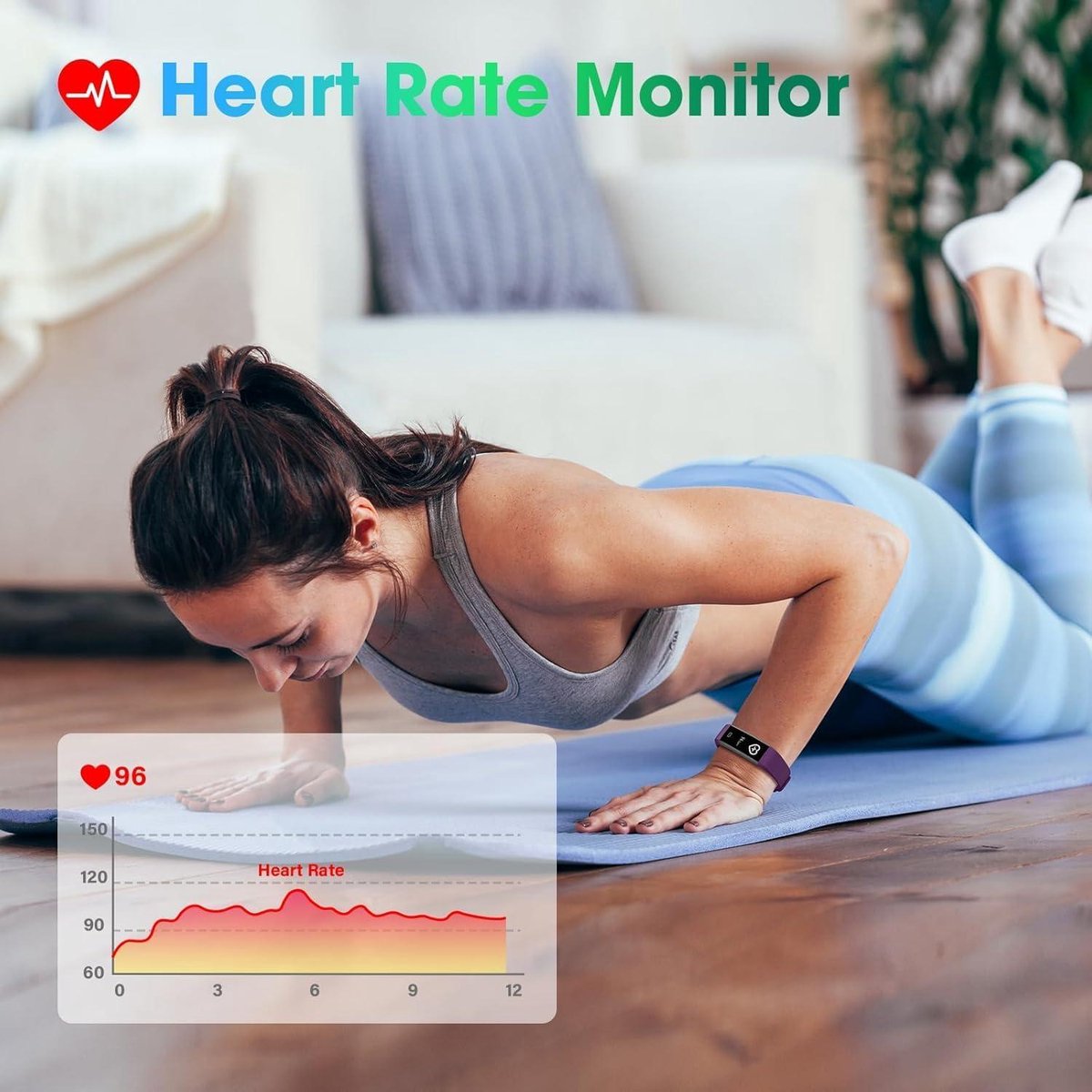 Sporthorloge Smartwatch Activiteitstracker Fitnesstracker Hartslagmeter iOS Android