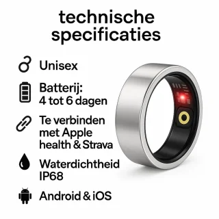 SyncGear Smart Ring Maat 10 Zilver voor Android & iOS