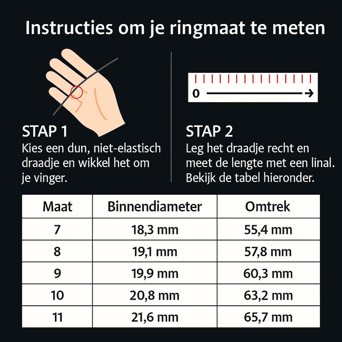 SyncGear Smart Ring Maat 11 Zilver voor Heren & Dames