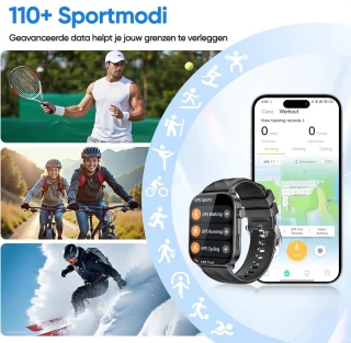 Synyq Axis GPS Smartwatch Unisex Zwart