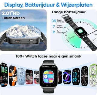 Synyq Axis GPS Smartwatch Unisex Zwart