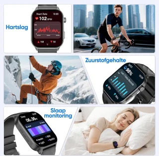 Synyq Axis GPS Smartwatch Unisex Zwart