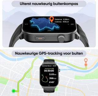 Synyq Axis GPS Smartwatch Unisex Zwart
