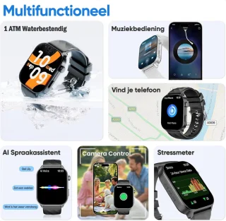 Synyq Axis GPS Smartwatch Unisex Zwart