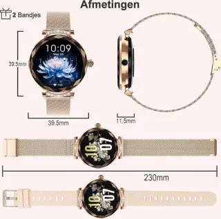 Synyq Diamond Smartwatch Dames 39mm